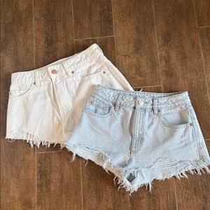 Garage Denim Shorts - 2 pair. Light Blue and White